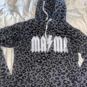 Gray Leopard Print Hoodie